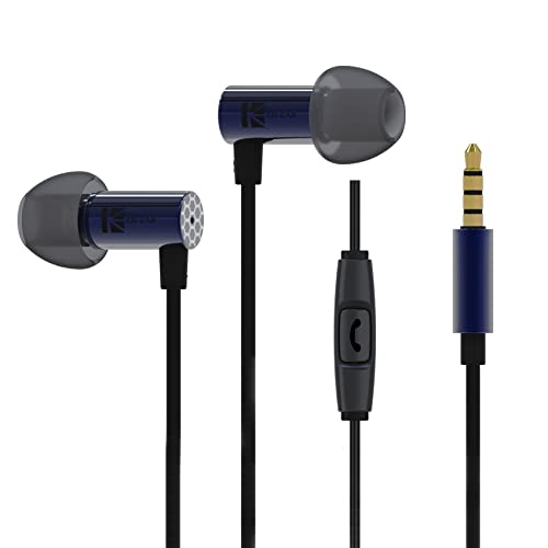 Yinyoo KBEAR Little Q Kopfhörer, kabelgebundene Ohrhörer mit Mikrofon für klare Anrufe, starker Bass, geräuschisolierend, leichtes In-Ear-Monitor für schlafen von Yinyoo
