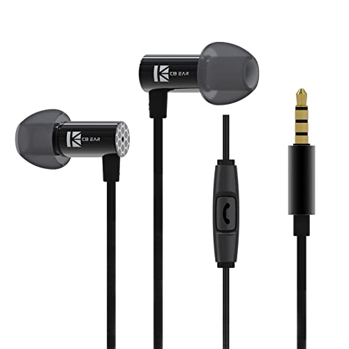 Yinyoo KBEAR Little Q Wire Ohrhörer, Leichter In-Ear-Monitor, starker Bass-In-Ear-Kopfhörer mit Mikrofon, geräuschisolierende IEM Kopfhörer, Headset, Geschenk für Schlafen,Entspannen von Yinyoo
