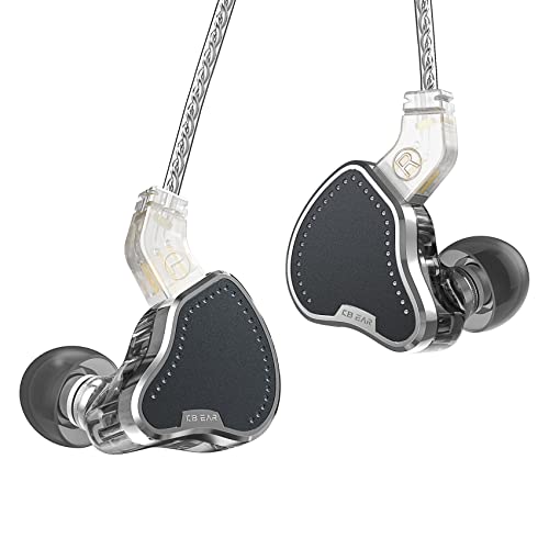 Yinyoo KBEAR Pecker HiFi Kabelgebundene Kopfhörer, In-Ear-Monitor-Kopfhörer mit 1DD+2BA, IEM-Ohrhörer mit 2-pin abnehmbaren Kabeln, Geräuschreduzierung für Musik (schwarz, ohne Mikrofon) von Yinyoo
