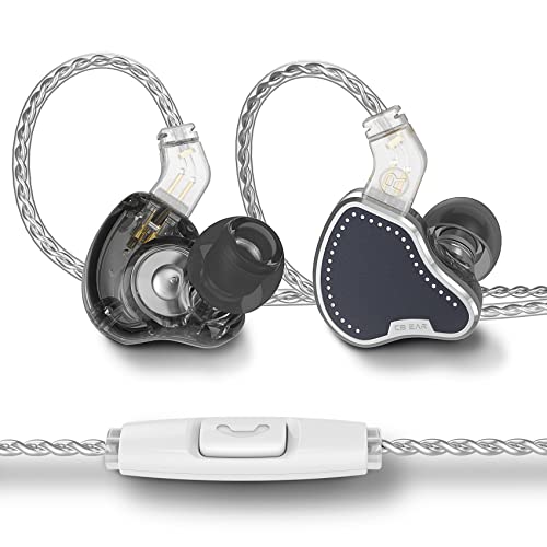Yinyoo KBEAR KB2208 In-Ear-Kopfhörer mit Kabelsalat, KBEAR geräuschisolierende Kopfhörer, tiefer Bass, 3,5 mm Klinkenstecker mit All-in-One-Steuertaste (Schwarz, mit Mikrofon) von Yinyoo