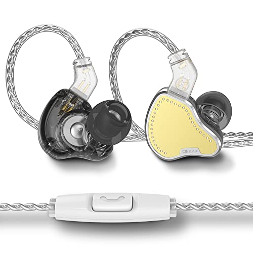 Yinyoo KBEAR Pecker Kabelgebundene Kopfhörer, In-Ear-Kopfhörer, geräuschisolierend, verhedderungsfreies Kabel, kompatibel mit Tablet, Laptop, iPhone, iPad, Smartphones (Gold, mit Mikrofon) von Yinyoo