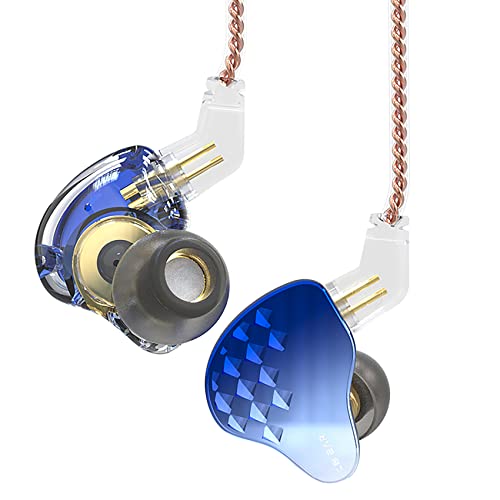 Yinyoo KBEAR Robin In-Ear-Kopfhörer, 1DD 4BA Balanced Nature HiFi In-Ear-Monitor, geräuschisolierende kabelgebundene Ohrhörer mit Kopfhörertasche, 3 Paar Silikon-Ohrstöpsel(Blau, kein Mikrofon) von Yinyoo