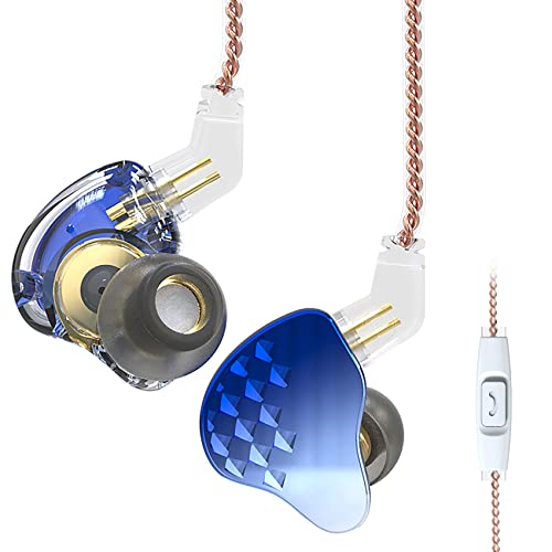 Yinyoo KBEAR Robin Kabelgebundener In-Ear-Ohrhörer mit HD-Mikrofon, 1DD 4BA Stereo-Sound, Geräuschisolierung, HiFi-In-Ear-Kopfhörer, mit 4N Sauerstofffreiem Kupfer, 2-polig Kabel (Blau, mit Mikrofon) von Yinyoo