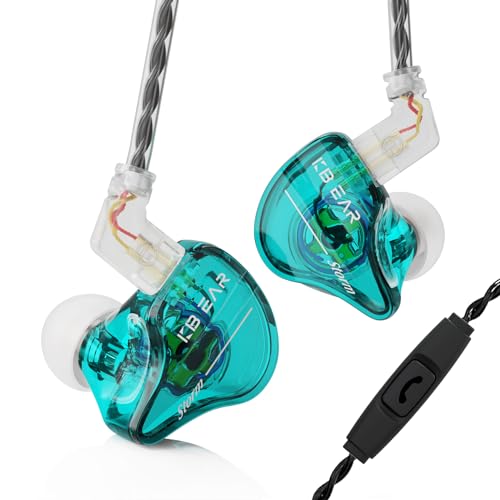 Yinyoo KBEAR Storm In-Ear-Monitor-Kopfhörer, 1DD kabelgebundene Kopfhörer Professionelle Bühnen-Ohrhörer, HiFi-Tiefbass-Klarer Klang für Musikersänger, 3,5-mm-Stecker, abnehmbares Kabel von Yinyoo
