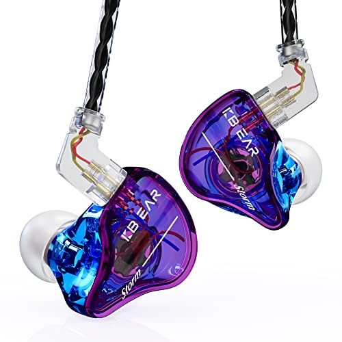 Yinyoo KBEAR Storm Kabelgebundene Kopfhörer, 10 mm, magnetisch, dynamischer Treiber, In-Ear-Kopfhörer, tiefer Bass, kabelgebunden, geräuschisolierende Kopfhörer (blauviolett, kein Mikrofon) von Yinyoo