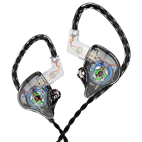 Yinyoo KBEAR Storm Professionelle In-Ear-Kopfhörer, Monitor-Ohrhörer für Sänger, Schlagzeuger, Musiker, individuelle kabelgebundene Ohrhörer IEM, hochauflösendes, abnehmbares, versilbertes OFC-Kabel von Yinyoo