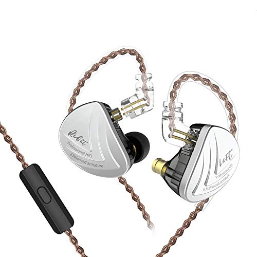 Yinyoo KZ AS16 IEMS 8 Kopfhörer mit symmetrischen Ankertreibern, HiFi In Ear Earbuds 0,75 mm 2-poliges Kabel, 8 BA pro Seite KZ Headsets von Yinyoo