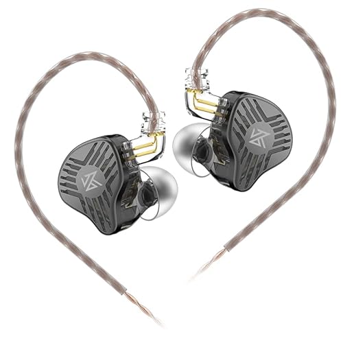 Yinyoo KZ EDS In-Ear-Monitore, 1DD Dynamische Treiber-Kopfhörer, kabelgebunden, HiFi-Tief-Bass-Sound, Over-Ear-Headset mit 2-poligem abnehmbarem Kabel (EDS schwarz, kein Mikrofon) von Yinyoo