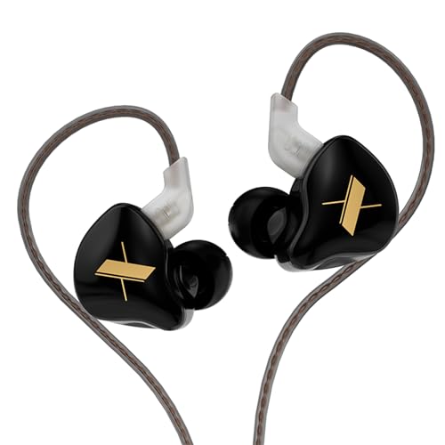 Yinyoo KZ EDX 1DD HiFi-Kopfhörer, EDX In-Ear-Ohrhörer mit neuem 10 mm Composite-magnetischem dynamischem Treiber über dem Ohr Headset mit abnehmbarem 2-poligem 0,75 mm Kabel von Yinyoo