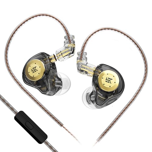 Yinyoo KZ EDX PRO In-Ear-Kopfhörer mit HD-Mikrofon, Harz- und Metallgehäuse In-Ear-Ohrhörer Deep Bass Sound HiFi-Headset 1DD 10 mm Dynamischer Treiber 2-poliges 0,75 mm OFC-Kabel von Yinyoo