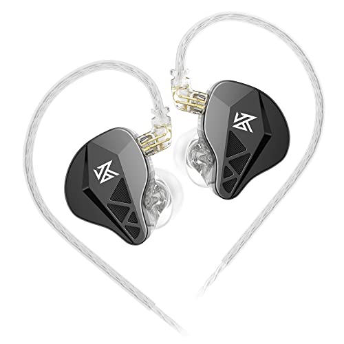 Yinyoo KZ EDXS In-Ear-Kopfhörer mit 10 mm Hochleistungs-Dynamikeinheit, leicht und bequem, KZ HiFi IEM Ohrhörer mit abnehmbarem Kabel für Musik, Sport, Spiel (Schwarz, ohne Mikrofon) von Yinyoo