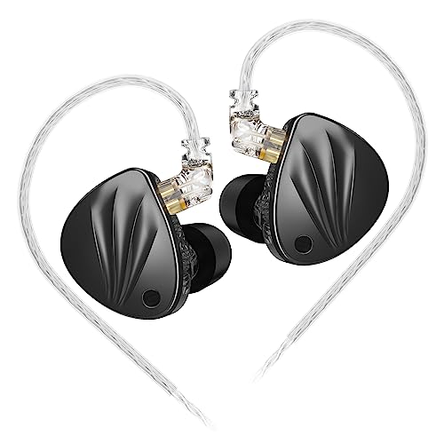 Yinyoo KZ-Krila 4-stufige abstimmbare In-Ear-Kopfhörer, 1BA 1DD Hybrid-Ohrhörer, 16 Tunning-Optionen, IEM mit 2-poligem 0,78 mm abnehmbarem Kabel für Audiophile Musiker (schwarz, kein Mikrofon) von Yinyoo
