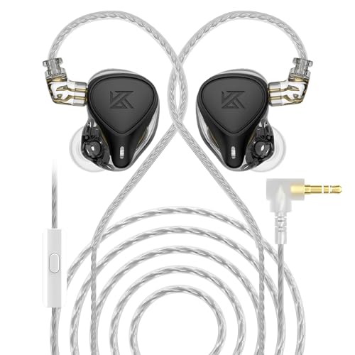 Yinyoo KZ ZEX Pro In-Ear-Monitor, KZ x Crinacle CRN ZEXPro IEM-Ohrhörer mit 1 elektrostatischem Treiber 1DD 1BA Hybrid-Kopfhörer für Audiphiles Musiker (mit Mikrofon, Schwarz) von Yinyoo