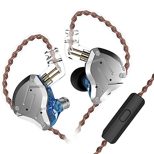 Yinyoo KZ ZS10 Pro Kopfhörer IEM 4BA 1DD Hybrid 4 Balanced Armature und 1 Dynamic Drivers Kopfhörer mit 2 pin Ersatzkabel In Ear KZ Ohrhörer(Blau mit Mic)… von Yinyoo