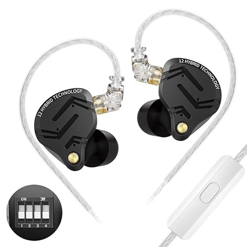 Yinyoo KZ ZS12 PRO X Kopfhörer mit Mikrofon,4 Optionen Tuning Kabelgebundener IEM,1DD 5BA Kabelgebundene In Ear Kopfhörer mit Vollmetallabdeckung,Stereo-Tiefbass ohrhörer mit 2-poligem Kabel Yinyoo KZ ZS12 PRO X Kopfhörer mit Mikrofon,4 Optionen Tuning Kabelgebundener IEM,1DD 5BA Kabelgebundene In Ear Kopfhörer mit Vollmetallabdeckung,Stereo-Tiefbass ohrhörer mit 2-poligem Kabel von Yinyoo