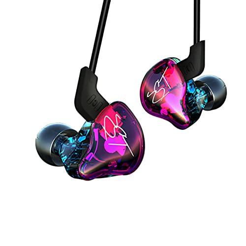 Yinyoo KZ ZST Kopfhörer In Ear Ohrhörer Ear Stereo Bass Kopfhorer HiFi Noise Isolating Headset Headphones in Ear 3,5 mm Klinkenstecker für iPhone 6,Sony, Samsung, LG, Huawei, HTC,Handy von Yinyoo