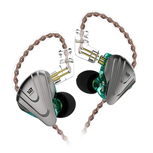 Yinyoo KZ ZSX 1DD+5BA IEM kopfhörer 1 dynamische 5 Balanced Armature Ohrhörer, KZ in Ear kopfhörer Sechs Treibern, HiFi kopfhörer mit abnehmbarem 2-poligem Kabel(ohne Mikrofon, Zyan) von Yinyoo