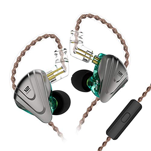 Yinyoo KZ ZSX IEM kopfhörer 1 dynamische 5 Balanced Armature Ohrhörer, KZ in Ear kopfhörer Sechs Treibern, HiFi kopfhörer mit abnehmbarem 2poligem Kabel(mit Mikrofon, Zyan) von Yinyoo