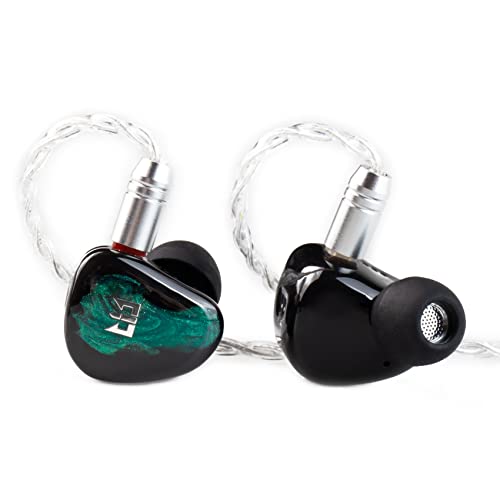 Yinyoo TRI Star River In-Ear-Kopfhörer, kabelgebunden, IEM mit 4 Tuning-Modi, 10 mm Hochleistungs-Beryllium DD, HiFi-Stereo für Musiker-Sänger (grün, 3,5 mm Stecker) von Yinyoo