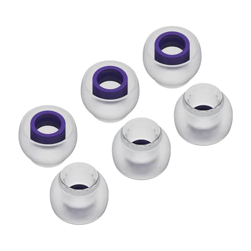 Yinyoo Tri Clarion Ersatz-Silikon-Ohrstöpsel, Gummispitzen für 4,00 mm - 5,50 mm Innendüse, In-Ear-Ohrhörer, Kopfhörer, Headset, Violett, 6 Stück, 3 Paar, M) von Yinyoo