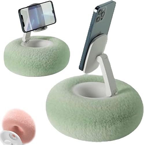 Yiokii Kindle-Halterung mit abnehmbarer Schüssel zum Lesen im Bett, verstellbarer Kissenhalter für Telefon und Tablet mit Snack-Halter, flauschige Schüssel von Yiokii