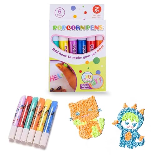 Yiokii Magic Puffy Pens,DIY Bubble Popcorn Drawing Pens,print Bubble Pen Puffy 3D Art Safe Pen, Puffy Bubble Pen, Magic Popcorn Pen, Magics Color DIY Bubble Popcorn Drawing Pens for Kids von Yiokii