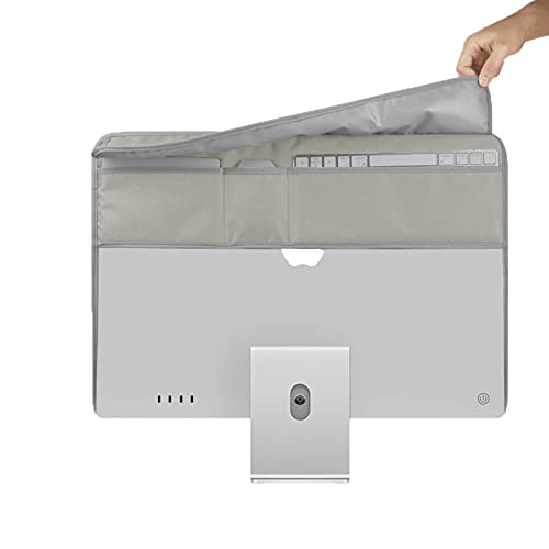 Staubschutz für Apple iMac 2021 (24 Zoll), Abdeckung kompatibel mit iMac 2021 24 Zoll, Bildschirmschutz, schützt den Computerbildschirm, hält sauber (Silbergrau) von YipuVR