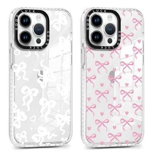 Yirlbey 2 Stück für iPhone 13 Pro 6,1 Zoll Hülle, Transparent Handyhülle mit Schleifen Fliege und Herz Aesthetic Muster Design Mädchen Frauen Clear Case, Durchsichtig Dünn TPU Stoßfest Cover Yirlbey 2 Stück für iPhone 13 Pro 6,1 Zoll Hülle, Transparent Handyhülle mit Schleifen Fliege und Herz Aesthetic Muster Design Mädchen Frauen Clear Case, Durchsichtig Dünn TPU Stoßfest Cover von Yirlbey