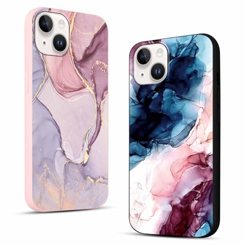 Yirlbey 2 Stück für iPhone 14 / iPhone 13 6,1 Zoll Hülle Marmor Handyhülle Aesthetic Muster Aquarell Design, Weiche Flexibel Bunt Silikon Anti-Kratzer TPU Bumper Ultra Dünn Schutzhülle Mädchen Case Yirlbey 2 Stück für iPhone 14 / iPhone 13 6,1 Zoll Hülle Marmor Handyhülle Aesthetic Muster Aquarell Design, Weiche Flexibel Bunt Silikon Anti-Kratzer TPU Bumper Ultra Dünn Schutzhülle Mädchen Case von Yirlbey
