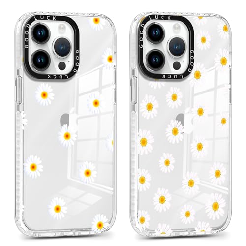 Yirlbey 2 Stück für iPhone 15 Pro 6,1 Zoll Hülle, Transparent Handyhülle mit Blumen Aesthetic Gänseblümchen Muster Design Mädchen Frauen Clear Case, Durchsichtig Dünn TPU Stoßfest Cover Yirlbey 2 Stück für iPhone 15 Pro 6,1 Zoll Hülle, Transparent Handyhülle mit Blumen Aesthetic Gänseblümchen Muster Design Mädchen Frauen Clear Case, Durchsichtig Dünn TPU Stoßfest Cover von Yirlbey