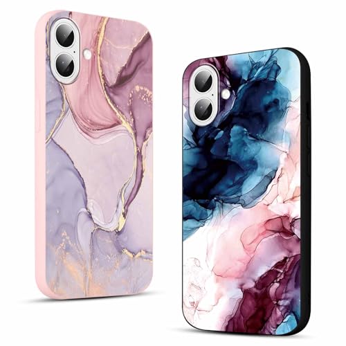 Yirlbey 2 Stück für iPhone 16 6,1 Zoll Hülle Marmor Handyhülle Aesthetic Muster Aquarell Design, Weiche Flexibel Bunt Silikon Anti-Kratzer TPU Bumper Ultra Dünn Schutzhülle Mädchen Case Yirlbey 2 Stück für iPhone 16 6,1 Zoll Hülle Marmor Handyhülle Aesthetic Muster Aquarell Design, Weiche Flexibel Bunt Silikon Anti-Kratzer TPU Bumper Ultra Dünn Schutzhülle Mädchen Case von Yirlbey