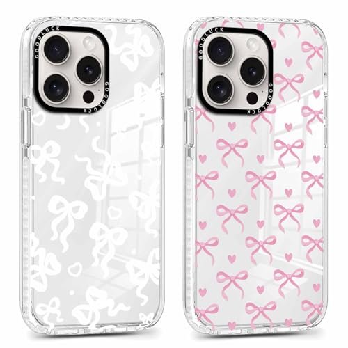 Yirlbey 2 Stück für iPhone 16 Pro 6,3 Zoll Hülle, Transparent Handyhülle mit Schleifen Fliege und Herz Aesthetic Muster Design Mädchen Frauen Clear Case, Durchsichtig Dünn TPU Stoßfest Cover Yirlbey 2 Stück für iPhone 16 Pro 6,3 Zoll Hülle, Transparent Handyhülle mit Schleifen Fliege und Herz Aesthetic Muster Design Mädchen Frauen Clear Case, Durchsichtig Dünn TPU Stoßfest Cover von Yirlbey