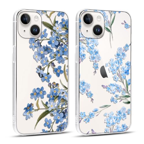 Yirlbey 2 Transparent Stück Handyhülle für iPhone 13 Mini Hülle, Aesthetic Blumen Muster Mädchen Cover, Weich Silikon Case Durchsichtig Schlanke Slim Stoßfest Schutzhülle für iPhone 13Mini 5,4", Blaue Yirlbey 2 Transparent Stück Handyhülle für iPhone 13 Mini Hülle, Aesthetic Blumen Muster Mädchen Cover, Weich Silikon Case Durchsichtig Schlanke Slim Stoßfest Schutzhülle für iPhone 13Mini 5,4", Blaue von Yirlbey