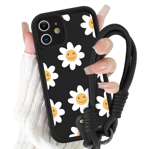 Yirlbey Handykette Handyhülle für iPhone 11 Hülle mit Armband 6,1", Schnur Schutzhülle mit Aesthetic Blumen Daisy Muster mit Kordel zum Umhängen Cover, Stoßfest Silikon Case für iPhone11, Flower Yirlbey Handykette Handyhülle für iPhone 11 Hülle mit Armband 6,1", Schnur Schutzhülle mit Aesthetic Blumen Daisy Muster mit Kordel zum Umhängen Cover, Stoßfest Silikon Case für iPhone11, Flower von Yirlbey