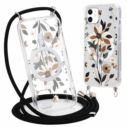 Yirlbey Handykette Handyhülle für iPhone 12/iPhone 12 Pro Hülle mit Band, Kompatibel mit MagSafe, Aesthetic Blumen Muster, Transparent Silikon PC Schutzhülle mit Kordel Case für iPhone12 6,1", Flower Yirlbey Handykette Handyhülle für iPhone 12/iPhone 12 Pro Hülle mit Band, Kompatibel mit MagSafe, Aesthetic Blumen Muster, Transparent Silikon PC Schutzhülle mit Kordel Case für iPhone12 6,1", Flower von Yirlbey