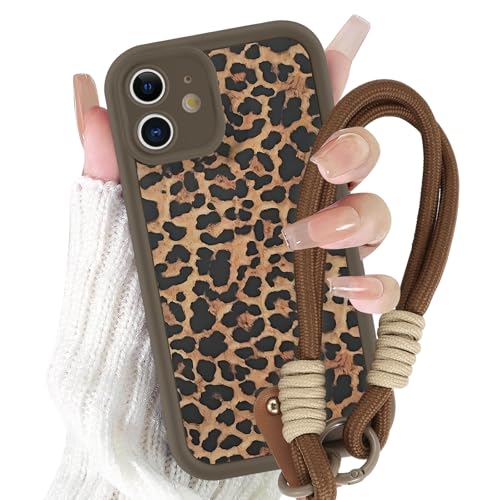 Yirlbey Handykette Handyhülle für iPhone 12 Mini Hülle mit Armband 5,4", Schnur Schutzhülle mit Aesthetic Leopard Muster mit Kordel zum Umhängen Cover, Silikon Case für iPhone 12 Mini, Braun 1 Yirlbey Handykette Handyhülle für iPhone 12 Mini Hülle mit Armband 5,4", Schnur Schutzhülle mit Aesthetic Leopard Muster mit Kordel zum Umhängen Cover, Silikon Case für iPhone 12 Mini, Braun 1 von Yirlbey