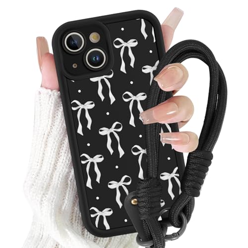 Yirlbey Handykette Handyhülle für iPhone 15 Hülle mit Armband 6,1", Schnur Schutzhülle mit Aesthetic Schleifen Muster mit Kordel zum Umhängen Cover, Stoßfest Silikon Case für iPhone15, Cute Yirlbey Handykette Handyhülle für iPhone 15 Hülle mit Armband 6,1", Schnur Schutzhülle mit Aesthetic Schleifen Muster mit Kordel zum Umhängen Cover, Stoßfest Silikon Case für iPhone15, Cute von Yirlbey