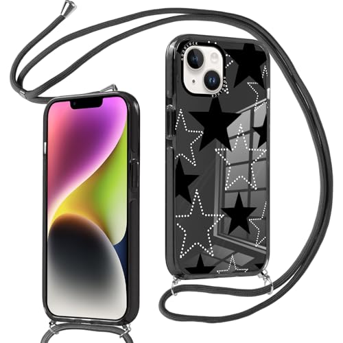 Yirlbey Handykette Transparent Handyhülle für iPhone 14/iPhone 13 Hülle mit Band Hülle, Aesthetic Stern Muster Star Motiv Cover, Silikon PC Schutzhülle mit Kordel Case für iPhone13 6,1",Schwarz Yirlbey Handykette Transparent Handyhülle für iPhone 14/iPhone 13 Hülle mit Band Hülle, Aesthetic Stern Muster Star Motiv Cover, Silikon PC Schutzhülle mit Kordel Case für iPhone13 6,1",Schwarz von Yirlbey