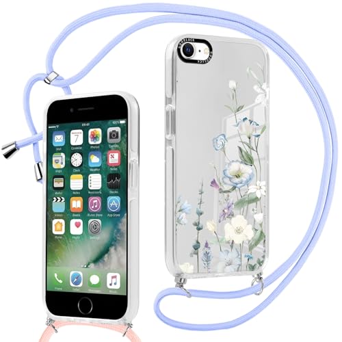 Yirlbey Handykette Transparent Handyhülle für iPhone 7/8/SE 2020 /SE 2022 Hülle mit Band Hülle, Aesthetic Blumen Muster Flower Motiv Cover, Silikon Schutzhülle mit Kordel Case für iPhone SE 4,7" Yirlbey Handykette Transparent Handyhülle für iPhone 7/8/SE 2020 /SE 2022 Hülle mit Band Hülle, Aesthetic Blumen Muster Flower Motiv Cover, Silikon Schutzhülle mit Kordel Case für iPhone SE 4,7" von Yirlbey