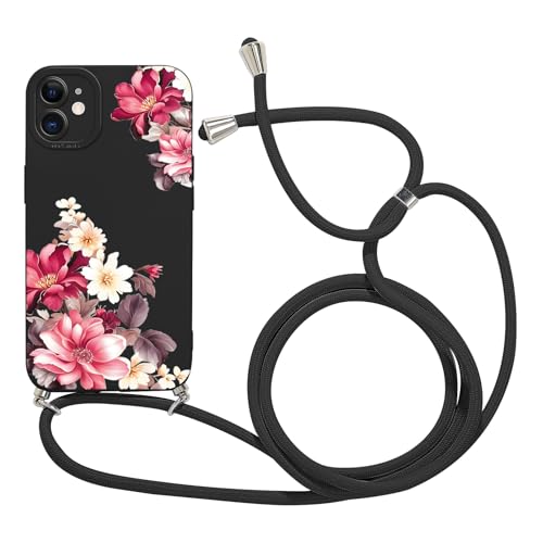 Yirlbey Handykette für iPhone 11 Hülle mit Band 6,1'', Aesthetic Blumen Motiv Design Schutzhülle Schwarz Silikon TPU Necklace Handyhülle für zum Umhängen Ultra Stoßfest Kameraschutz Bumper Case Yirlbey Handykette für iPhone 11 Hülle mit Band 6,1'', Aesthetic Blumen Motiv Design Schutzhülle Schwarz Silikon TPU Necklace Handyhülle für zum Umhängen Ultra Stoßfest Kameraschutz Bumper Case von Yirlbey