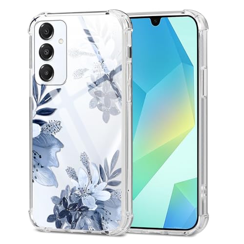 Yirlbey Transparent HandyHülle für Samsung Galaxy A16 5G Hülle Blumen, Aesthetic Flower Muster Niedlich Design Mädchen Geschenk Schutzhülle,Silikon PC-Rückseite Case Cover für Samsung A16 6,5",Blaue Yirlbey Transparent HandyHülle für Samsung Galaxy A16 5G Hülle Blumen, Aesthetic Flower Muster Niedlich Design Mädchen Geschenk Schutzhülle,Silikon PC-Rückseite Case Cover für Samsung A16 6,5",Blaue von Yirlbey
