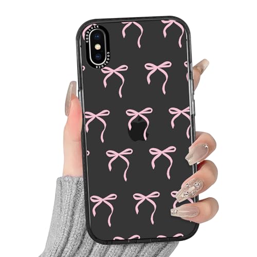 Yirlbey Transparent HandyHülle für iPhone X/iPhone XS Hülle, Aesthetic Rosa Schleifen Muster Bunt Design Mädchen Geschenk Schutzhülle, Silikon PC-Rückseite Case Cover für iPhone XS 5,8",Schwarz Yirlbey Transparent HandyHülle für iPhone X/iPhone XS Hülle, Aesthetic Rosa Schleifen Muster Bunt Design Mädchen Geschenk Schutzhülle, Silikon PC-Rückseite Case Cover für iPhone XS 5,8",Schwarz von Yirlbey