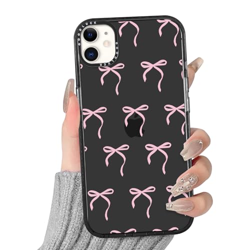 Yirlbey Transparent Handyhülle für iPhone 11 Hülle, Aesthetic Rosa Schleifen Muster Bunt Design Mädchen Geschenk Schutzhülle, Silikon TPU Harter PC-Rückseite Case Cover für iPhone11 6,1",Schwarz Yirlbey Transparent Handyhülle für iPhone 11 Hülle, Aesthetic Rosa Schleifen Muster Bunt Design Mädchen Geschenk Schutzhülle, Silikon TPU Harter PC-Rückseite Case Cover für iPhone11 6,1",Schwarz von Yirlbey