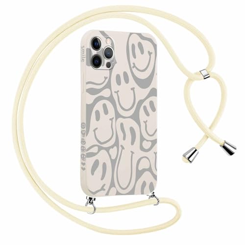 Yirlbey für iPhone 12 Pro 6,1 Zoll Hülle mit Band, Lustiges Lächeln Muster Aesthetic Design Handyhülle mit Handy Kette zum umhängen Handyband, Stoßfest Ultra Dünn Weiche Silikon Mädchen Kordel Case Yirlbey für iPhone 12 Pro 6,1 Zoll Hülle mit Band, Lustiges Lächeln Muster Aesthetic Design Handyhülle mit Handy Kette zum umhängen Handyband, Stoßfest Ultra Dünn Weiche Silikon Mädchen Kordel Case von Yirlbey