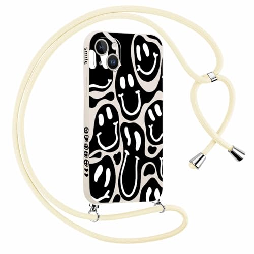 Yirlbey für iPhone 14 6,1 Zoll Hülle mit Band, Lustiges Lächeln Muster Aesthetic Design Handyhülle mit Handy Kette zum umhängen Handyband, Stoßfest Ultra Dünn Weiche Silikon Mädchen Kordel Case Yirlbey für iPhone 14 6,1 Zoll Hülle mit Band, Lustiges Lächeln Muster Aesthetic Design Handyhülle mit Handy Kette zum umhängen Handyband, Stoßfest Ultra Dünn Weiche Silikon Mädchen Kordel Case von Yirlbey