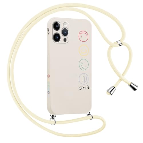 Yirlbey für iPhone 14 Pro Max 6,7 Zoll Hülle mit Band, Lächeln Muster Aesthetic Design Handyhülle mit Handy Kette zum umhängen Handyband, Stoßfest Ultra Dünn Weiche Silikon Mädchen Kordel Case Yirlbey für iPhone 14 Pro Max 6,7 Zoll Hülle mit Band, Lächeln Muster Aesthetic Design Handyhülle mit Handy Kette zum umhängen Handyband, Stoßfest Ultra Dünn Weiche Silikon Mädchen Kordel Case von Yirlbey