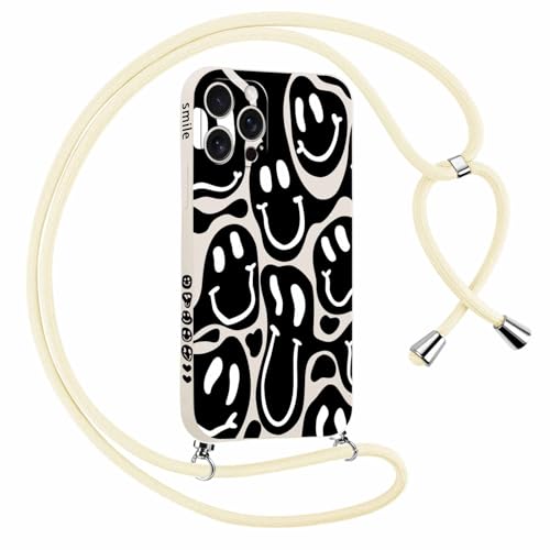 Yirlbey für iPhone 15 PRO 6,1 Zoll Hülle mit Band, Lustiges Lächeln Muster Aesthetic Design Handyhülle mit Handy Kette zum umhängen Handyband, Stoßfest Ultra Dünn Weiche Silikon Mädchen Kordel Case Yirlbey für iPhone 15 PRO 6,1 Zoll Hülle mit Band, Lustiges Lächeln Muster Aesthetic Design Handyhülle mit Handy Kette zum umhängen Handyband, Stoßfest Ultra Dünn Weiche Silikon Mädchen Kordel Case von Yirlbey