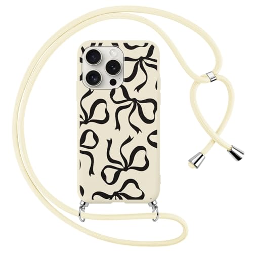 Yirlbey Handykette für iPhone 15 Pro 6,1 Hülle mit Band 6,1'', Silikon Matt mit Schleifen Motiv Aesthetic Muster Design Schutzhülle Necklace Handyhülle für zum Umhängen Stoßfest Ultra Dünn Bunt Case Yirlbey Handykette für iPhone 15 Pro 6,1 Hülle mit Band 6,1'', Silikon Matt mit Schleifen Motiv Aesthetic Muster Design Schutzhülle Necklace Handyhülle für zum Umhängen Stoßfest Ultra Dünn Bunt Case von Yirlbey