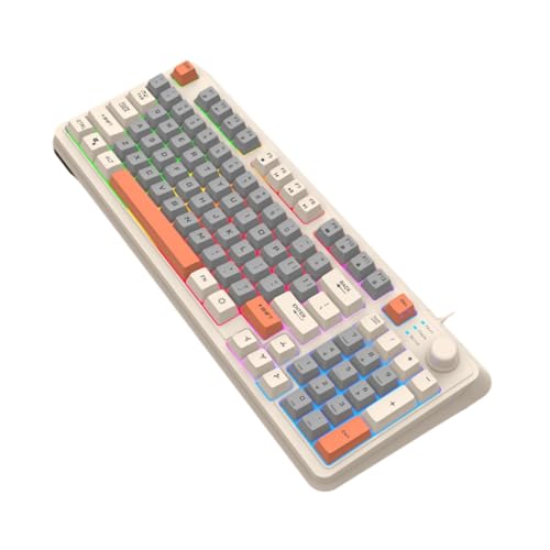 Yisawroy K82 94Keys Mechanische Tastatur Drei Farbe Passende Tastenkappen Regenbogen Led Hintergrundbeleuchtung und Leuchtende Tasten für Gamer von Yisawroy