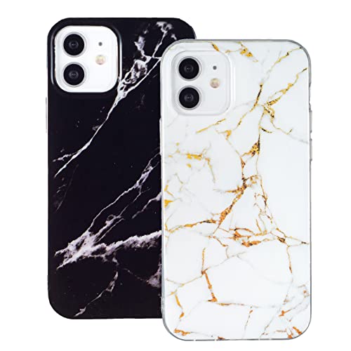 2 Stück Marmor Hülle entworfen für iPhone 12 Mini Weiche Slim TPU Handyhülle IMD Anti-Gelb Glitzer Hülle Stoßfeste Schutzhüllen - Schwarz + Weiß 2 Stück Marmor Hülle entworfen für iPhone 12 Mini Weiche Slim TPU Handyhülle IMD Anti-Gelb Glitzer Hülle Stoßfeste Schutzhüllen - Schwarz + Weiß von Yiscase